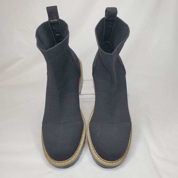 Nicole Miller Black LeLe Platform Wedge Sock Ankle Booties - Size 10 - Picture 3 of 8
